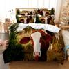 Dropshipping Animal pattern Cow, bear, wolf bedding set Duvet Cover Sets housse de couette Super comfortable cotton bedclothes