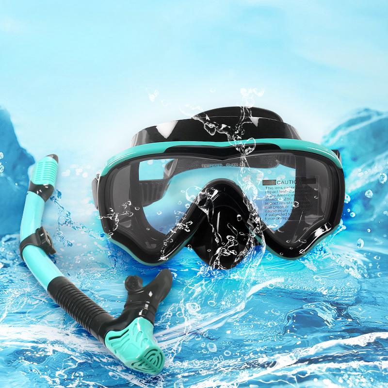 Myopické plavecké brýle pro dospělé Maska na potápění proti zamlžování se suchým šnorchlem Celoobličejová sada potápěčské a šnorchlovací masky