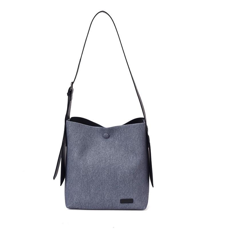 

Fashionable Casual Niche Retro Pure Color Ladies This s New High-quality Daily Single-shoulder Diagonal Cross-child Bucket Bag синій