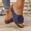 New Style Wedge Heel Thick-soled Fish-mouth One-line Shoes, Women's Shoes, Hollowed-out Beach Flip-flops