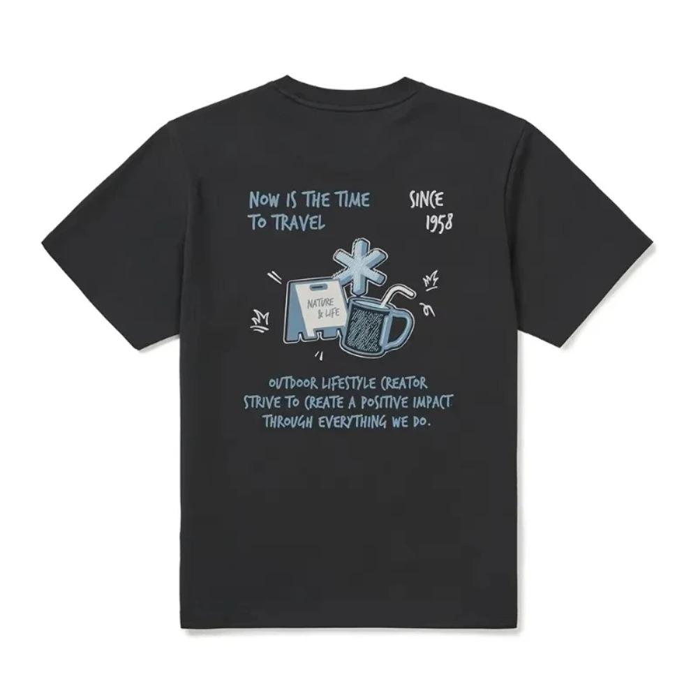 Korean Snow T-shirt Peak Summer New Print Outdoor Camping Leisure Short-sleeved T-shirt Leisure Vacation Unisex Summer Tops