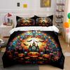 Halloween Themed Decorative Set Bedding Set with 1 Duvet Cover 2 Pillowcases Single Double King Queen, Gift