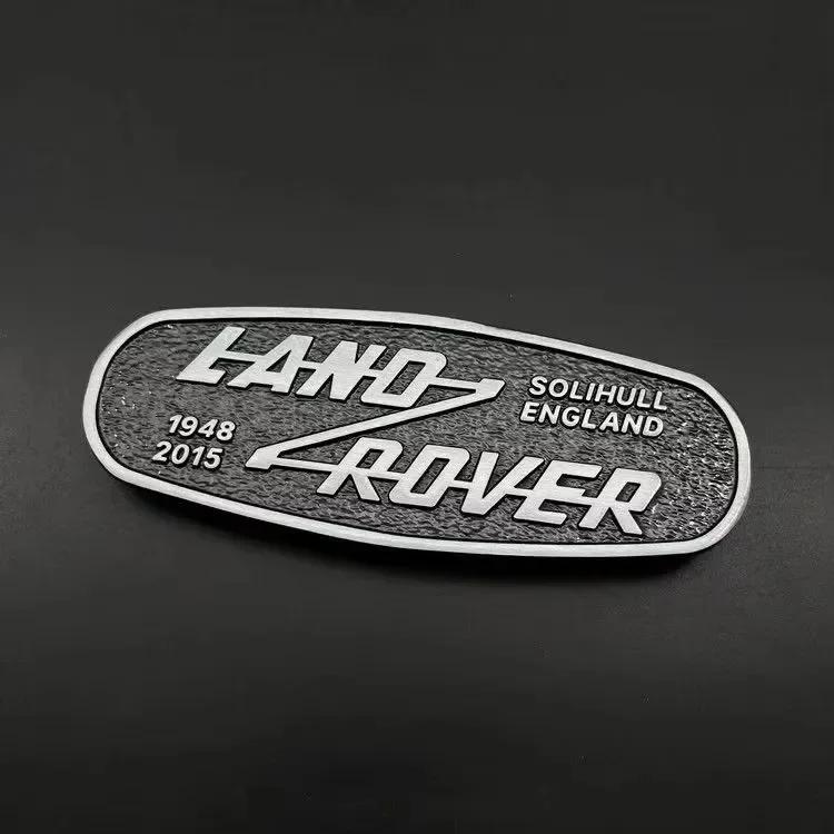 3D Metal Car Front Grille Emblem for Land Rover ENGLAND SOLIHULL Defender 2015 Auto Badge Decoration Trunk Sticker Accessories SA3