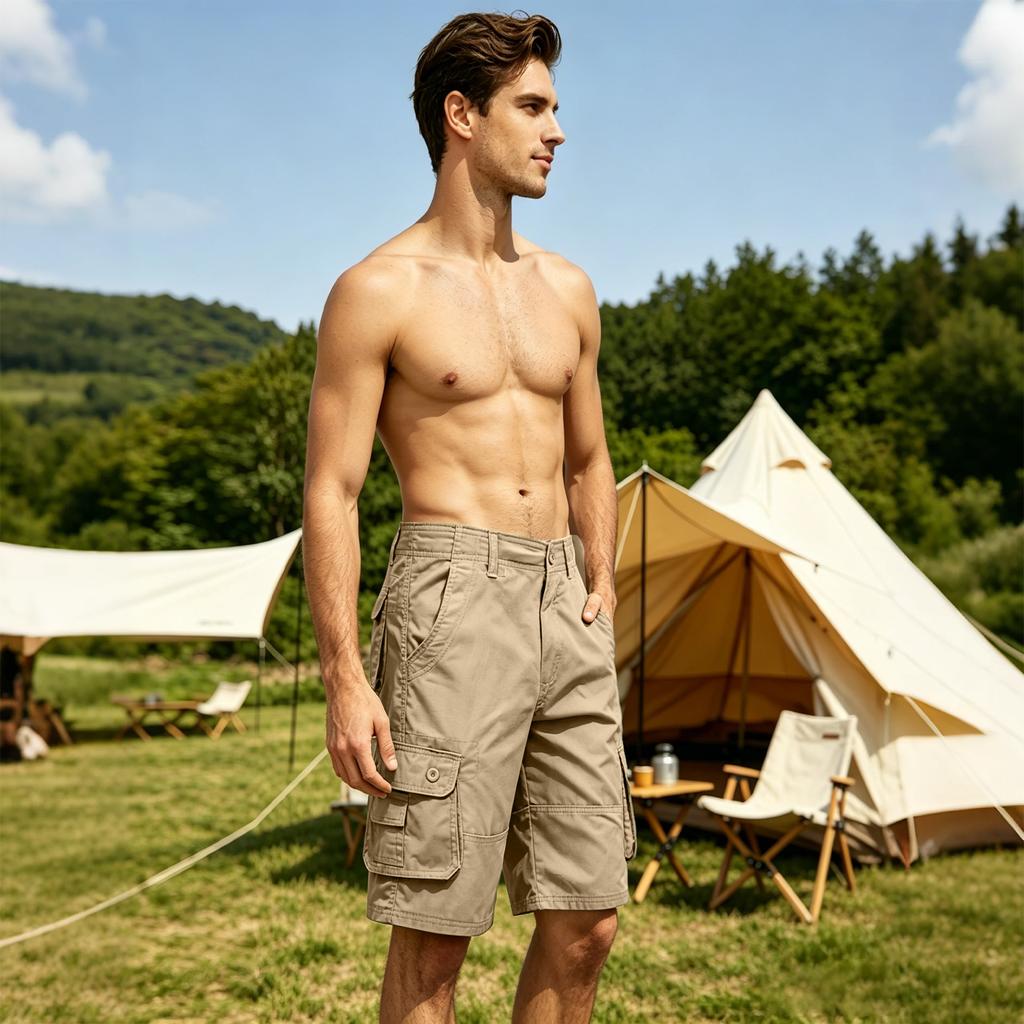 Men’s Loose Fit Cargo Shorts with Multiple Pockets Summer Straight Leg Lightweight Casual Work Shorts for Outdoor Activities