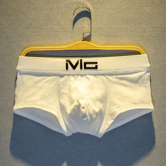 Men Boxer Underwear Low-rise Elastic Waistband Letter Print Shorts Briefs U-convex Breathable Non-Stuffy