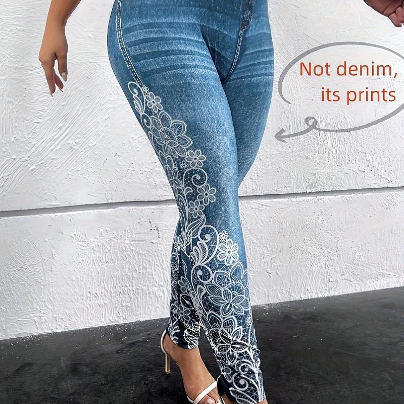 

Lace Seamless High Waist Yoga Pants - Model U 56186 3XL синий