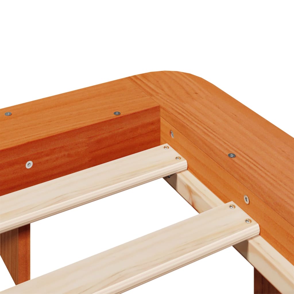Vidaxl Bed Frame Without Mattress, Waxed Brown, 120X200 Cm, Solid Pine