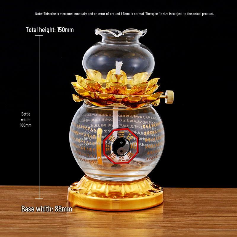 Ветрозащитная вечно горящая масляная лампа с топленым маслом в форме лотоса для алтаря или подношений