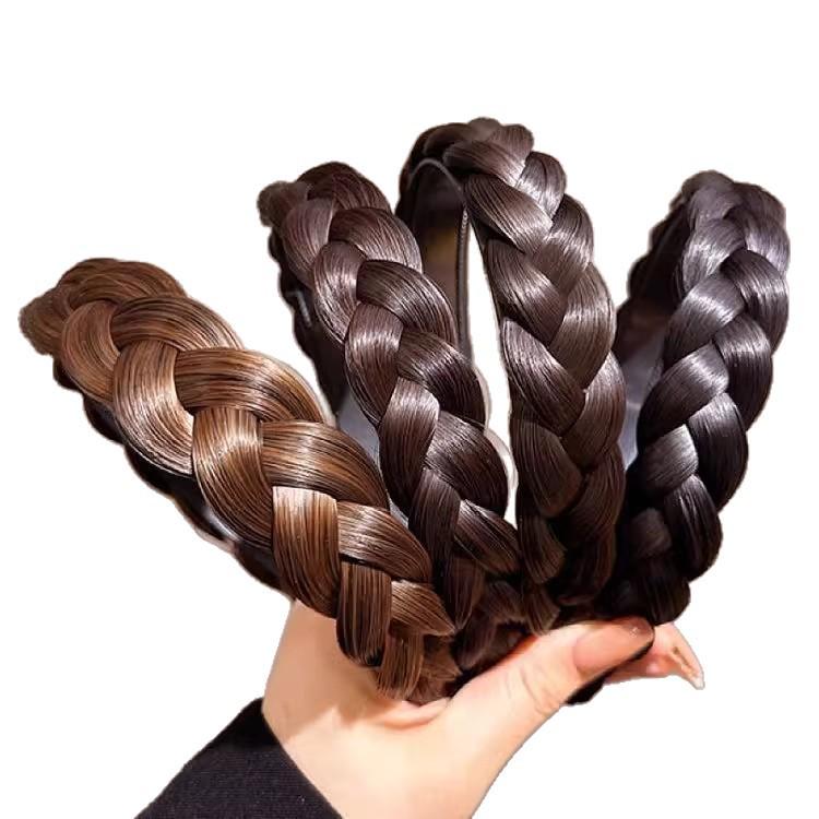 Rybinový cop Paruka Čelenka - Dámský cop Pletený vlasový klip a gumička, Stylová pokrývka hlavy 2025