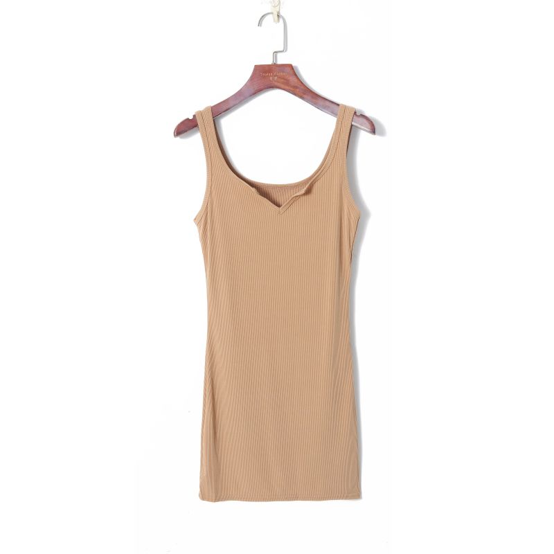 

Women s Elegant Sleeveless Stretch Comfortable Vest Skirt Pullover Khakis M