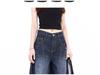 Unisex Vintage Curved-Leg Jeans, Spring/Autumn, High Street Loose Wide-Leg Floor-Length Pants