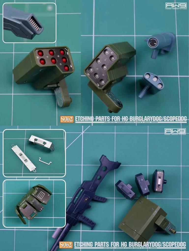 HG Armored Trooper Votoms Scope Dog/Burglary Dog Custom Detail Up High-Quality Metal Parts with Water-Transfer Decals