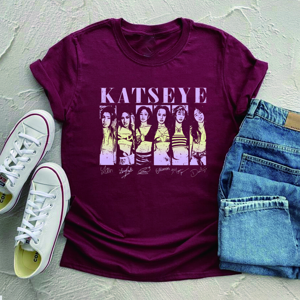 Aesthetic Katseye Music Tshirt Kpop Shirt Beautiful Chaos Tshirt Trendy Music Tee Y2k Top Unisex Short Sleeves Tops Fans Gift