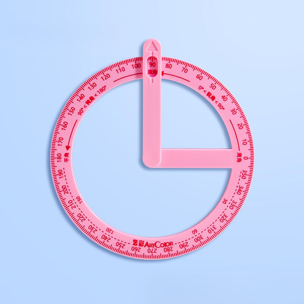 360° Movable Protractor Activity Protractor School Teaching Tool Teaching Aids Student Learning Maths Tools Drawing Stationery розовый