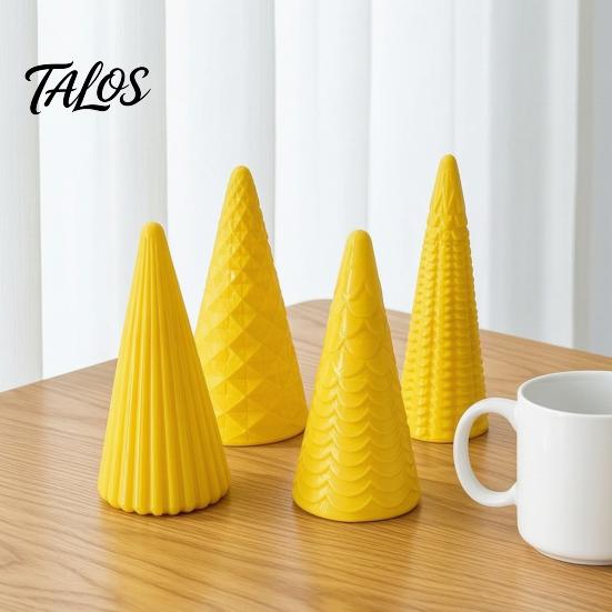 Christmas Tree Decorations Set 5Pcs Illuminated With/No LED Lights, Nordic Style Luminous Desktop Holiday Ornaments Tabletop Ornaments, Cone for Home
