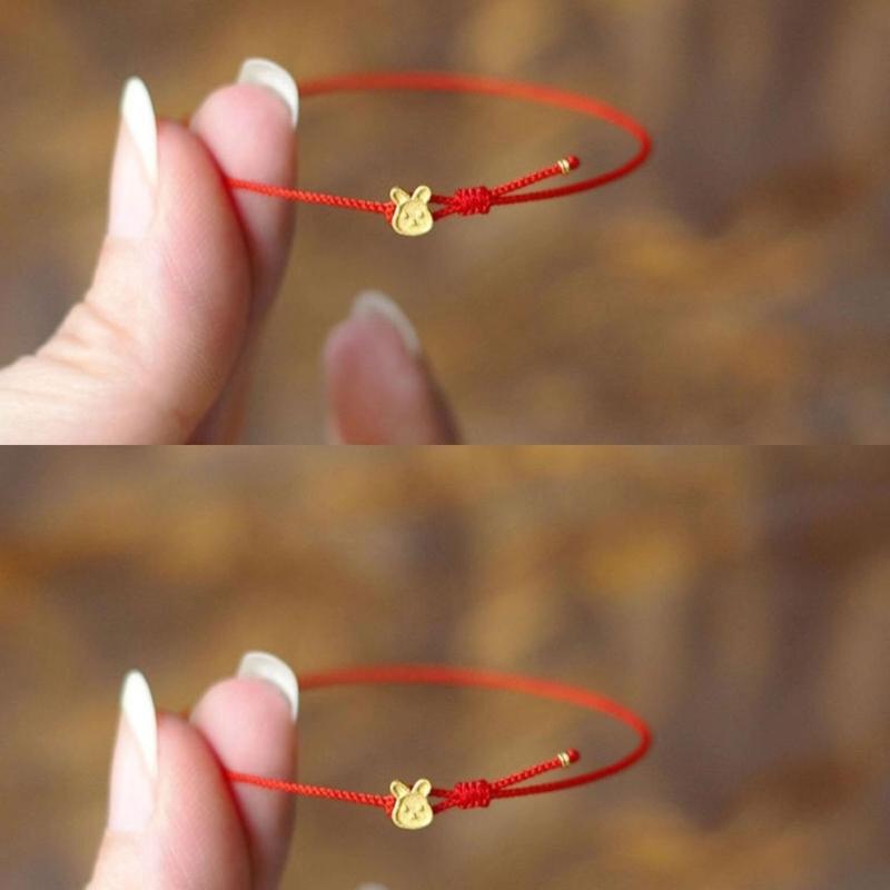 Midautumn Festival Bunnies Hand-woven Red String Rabbit Bracelet Gift for Lover