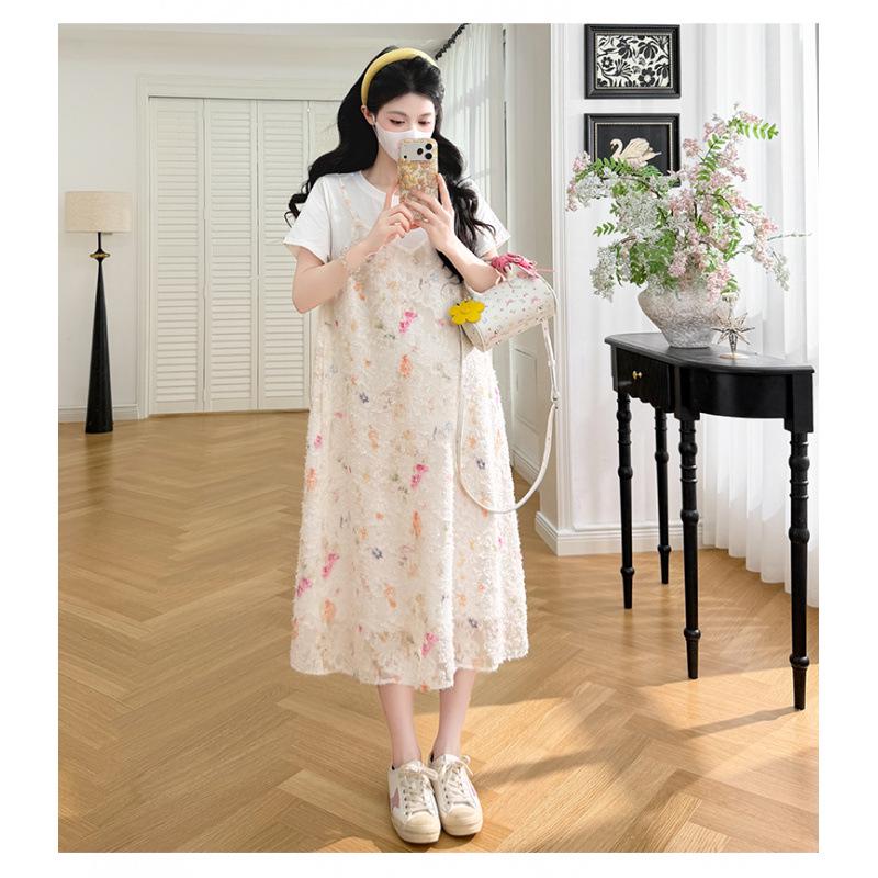 2026 Summer Age-Reducing Loose Maternity Two-Piece Dress M