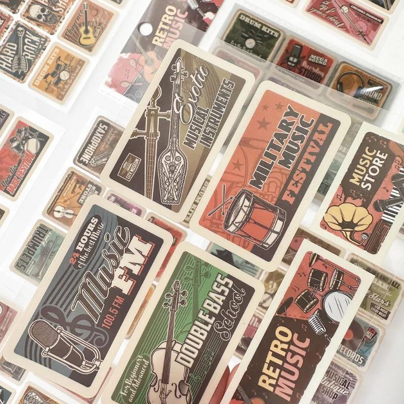 16 Sheets Per Pack Retro Style Stickers Scrapbook Stickers Diary Album Decoration DIY Hand Account Collage Stationery Stickers