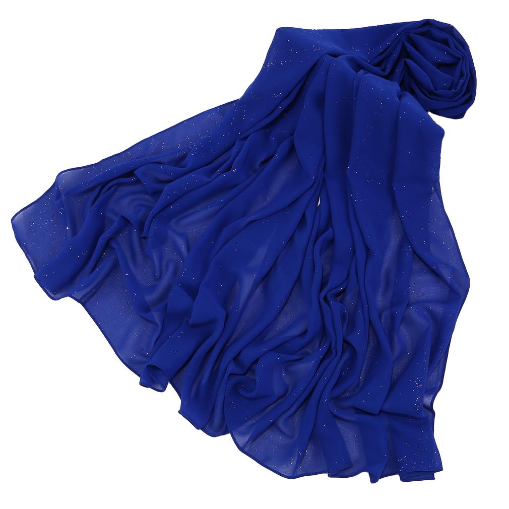 Women's Chiffon Shawl, Glitter Gold Powder Scarf, Chiffon Hijab for Party/Beach