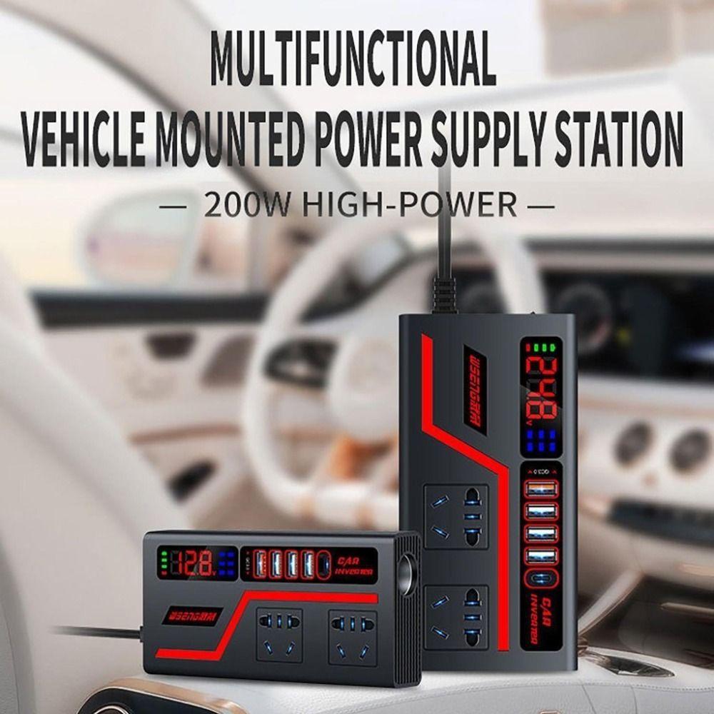 DC 12V/24V To 220V Car Inverter 200W High Power Automotive Charger Inverter Car Converter Socket
