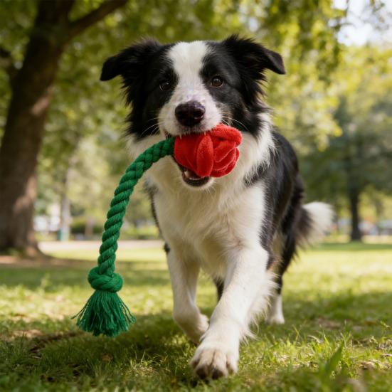 Jouet pour chien en peluche rose avec couineur, jouet à mâcher interactif pour petits et moyens chiens, peluche douce en forme de fleur.