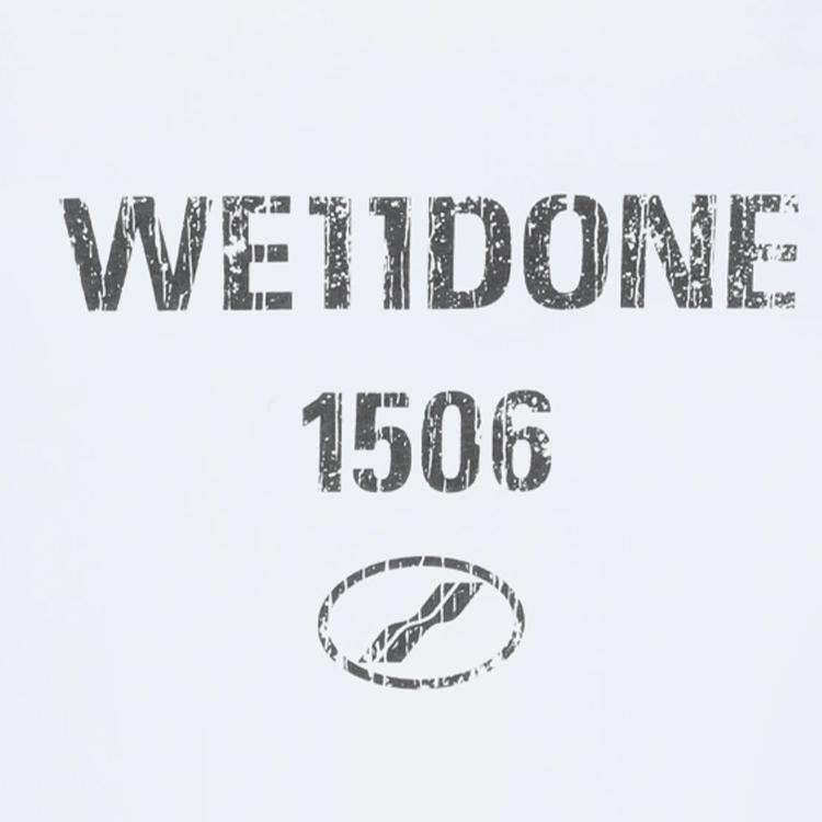 WE11DONE Ss25 1506 Series Vintage Logo Printed Letter Casual Short Sleeve T-Shirt Unisex Tops WD-TT1-25-767-U-WH