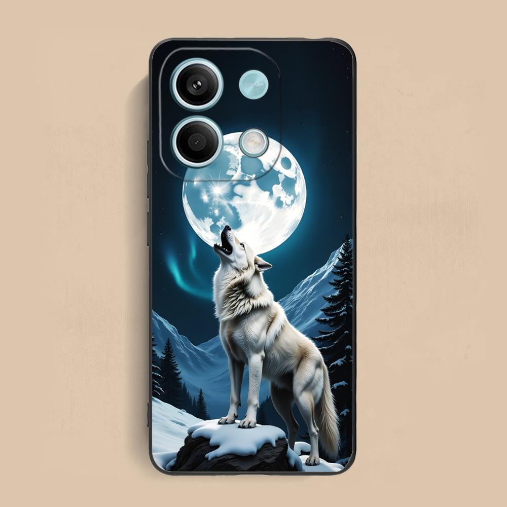 Fashion Wolf Mobile Phone Case for Xiaomi Redmi Note 14 13 12 11 S Pro Plus 4G 5G Colorful Printing Cover Luxury Pretty