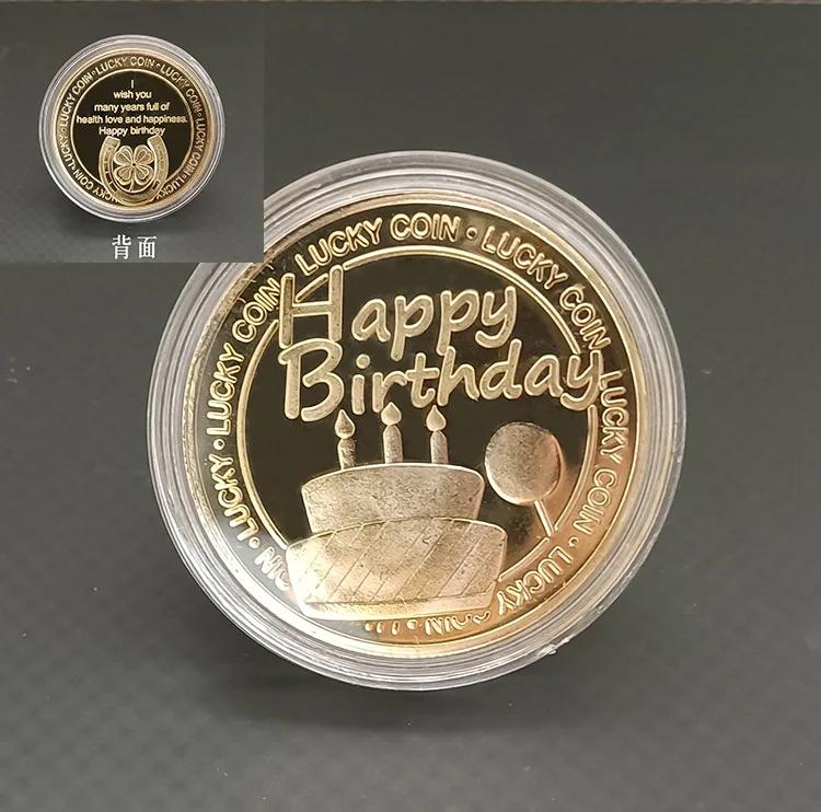 

Happy Birthday Coins Commemorative Medal Art Creative Coins Lucky Coins Birthday Medallion Coin Art Collection Coins Gift Coins