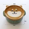 ZISIZ Cute Cat Ceramic Bowl with Lid