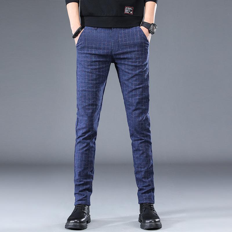 

Осень и зима с плюшевым утолщением/обычные дополнительные облегающие и теплые мужские повседневные черные брюки и брюки с короткими штанинами для верхней одежды 38