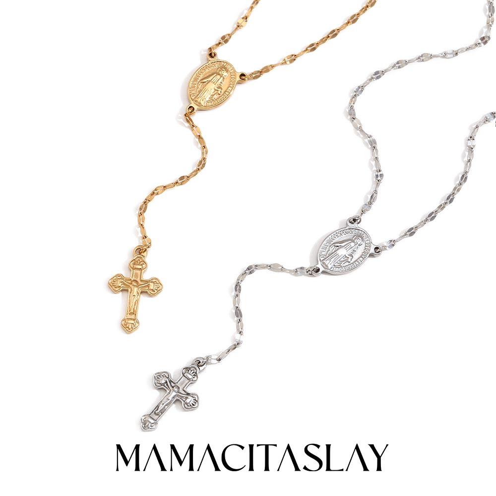 MamacitaSlay New Design Stainless Steel Jesus Cross Pendant Necklace Fashion Classic High Quality Unisex Jewelry Men Women Gift