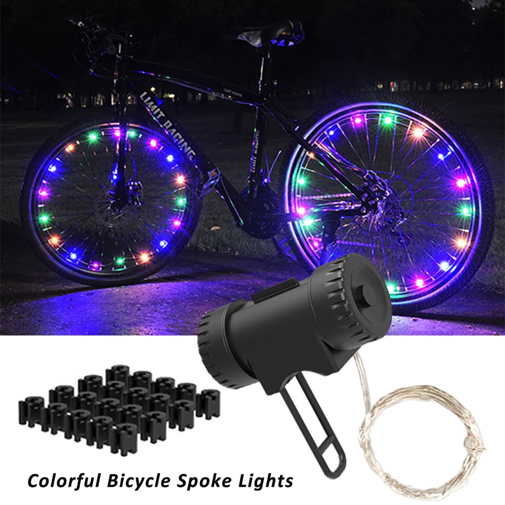 2026 New Colorful LED Wheel Lights Front and Rear Spoke Lights Cycling Decoration Tire Strip Light Accessories Bicycle Lights