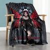 Gothic Illustrations Customize Text Blanket Gift Customizable Blanket Soft & Cozy for Nap Bed Chair Living Room Ideal for All Seasons