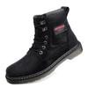 Fashion Trends Men Genuine Leather Boots Fashion Causal Boots Genuine Leather Shoes Comfy Durable Outdoor Warm Plush Cowboy Ankle Boots