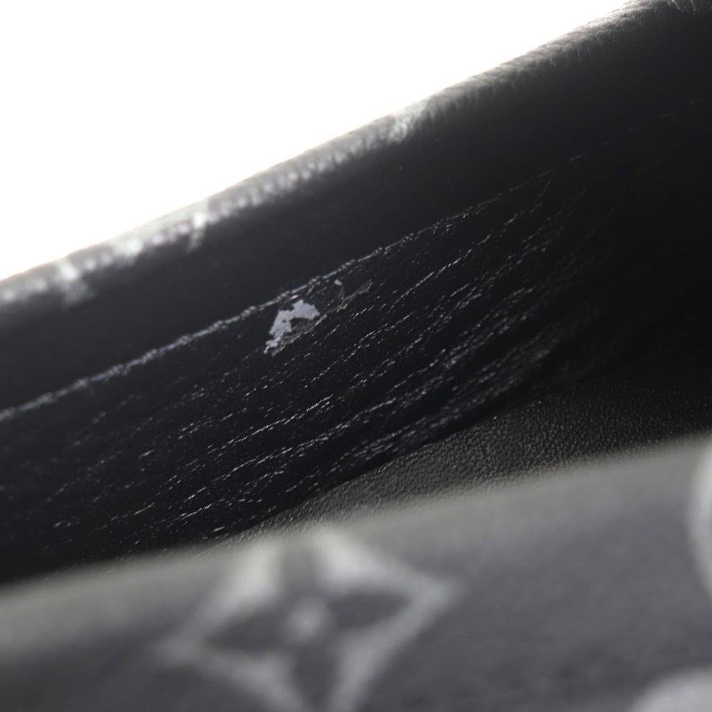 Great LOUIS VUITTON Driving shoes black Monogram Eclipse mens 6 1AAF2W Used