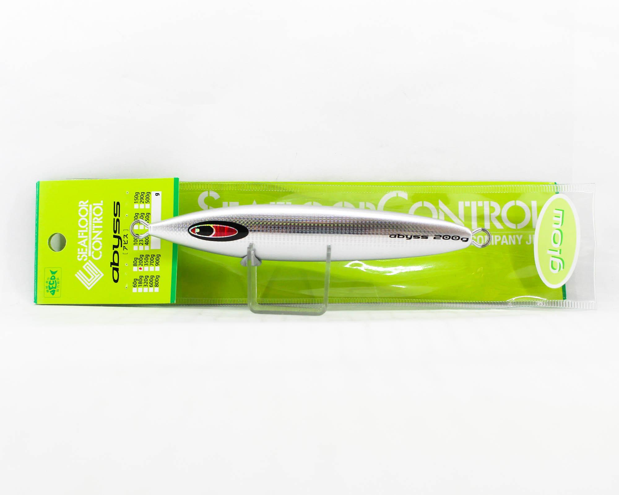 Seafloor Control Metal Jig Abyss 200 grams Pearl Zebra Glow GR (5470)