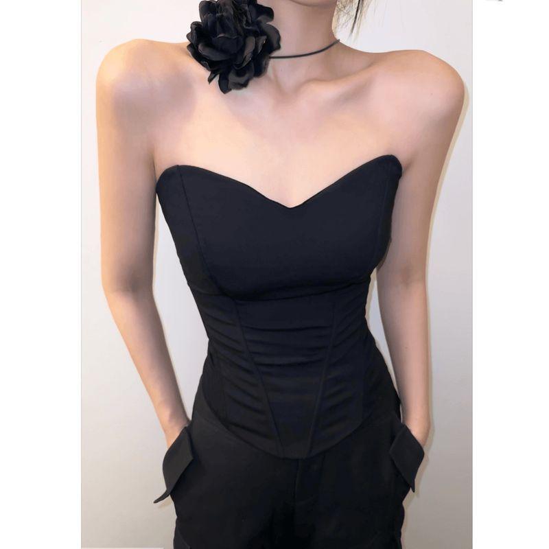 

Лучше Меня Модный Стиль Сексуальный Трехмерный Корсет на Косточках Бандо Приталенный Жилет Утягивающий Внутренний Топ без Бретелей XL [Waist 76 or so]]