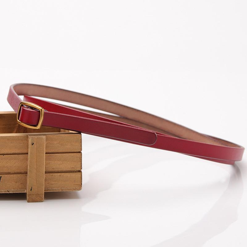 Genuine Leather Womens Belt With Alloy Buckle For Business And Casual Wear красный