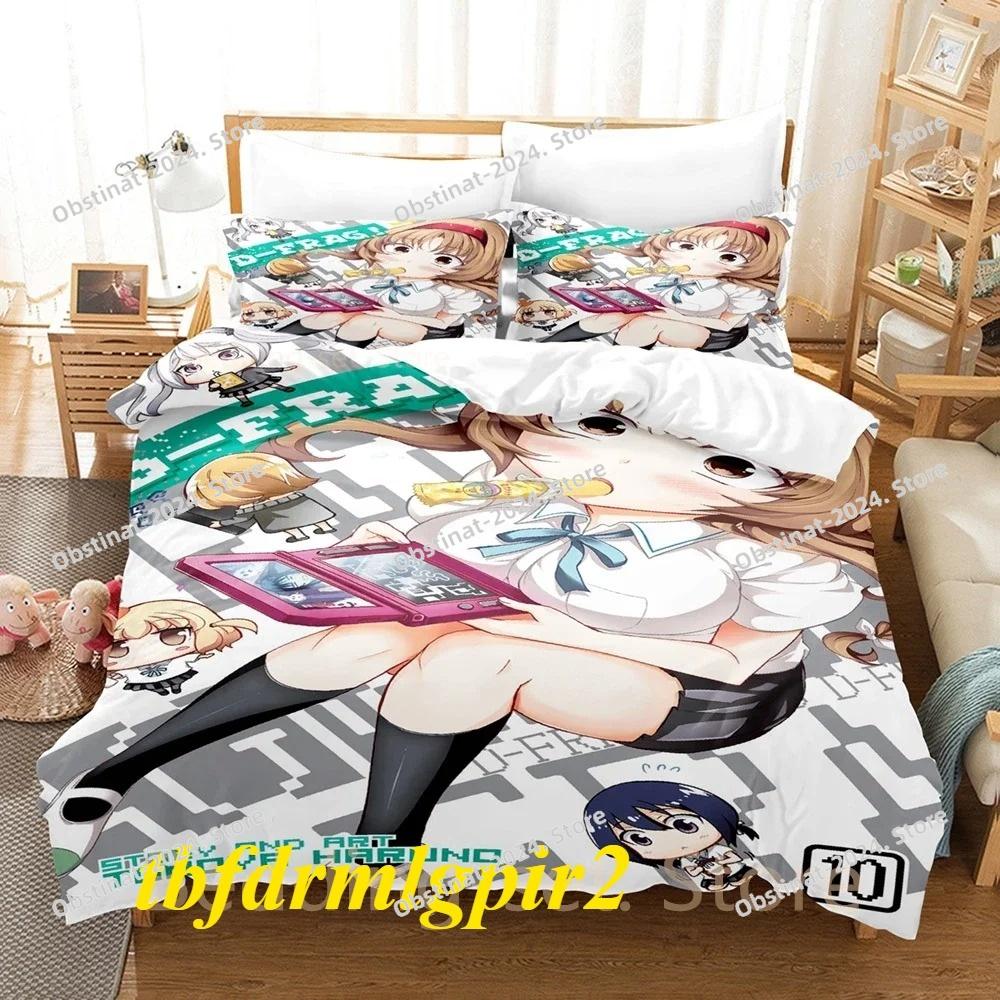 3d Print Anime D-Frag! Bedding Set Duvet Cover Comforter Bed Set Quilt Cover Pillowcase King Queen Twin Size Boys Girls Adult