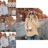 Premium Womens Fleece Fur Hoodie Winter Woolen Thermal Ladies Zip Sweater Blouse