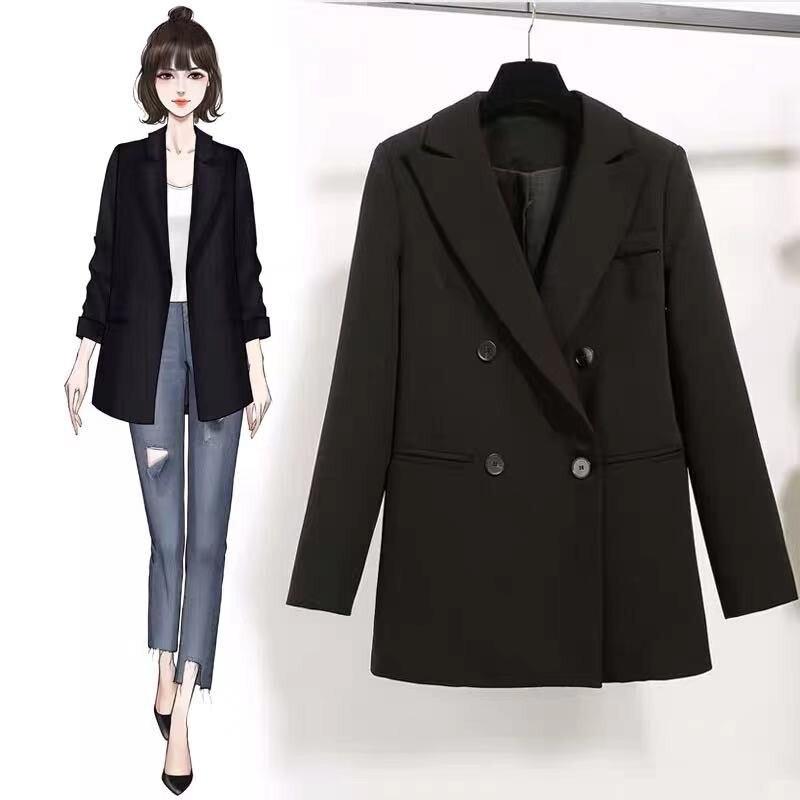 Long Sleeve Double Breasted Spring and Autumn Korean Loose Casual Blazer Female Plus Size