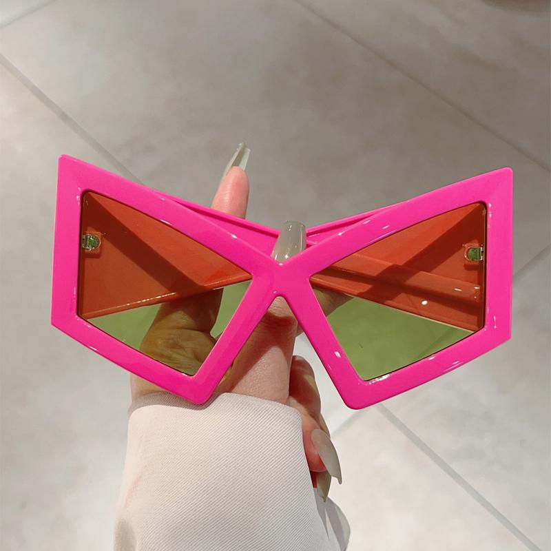 Oversized Cat Eye Sunglasses Women New Fashion Multi-color Hip-hop Sun Glasses Trendy Brand Design Beach Vacation Shades