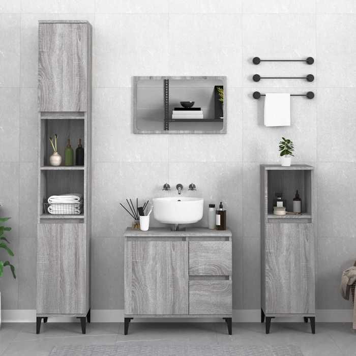 VidaXL Armoire de bain sonoma gris 65x33x60 cm bois d'ingénierie 819834
