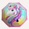 Unicorn Fantasy Themed Automatic Folding Umbrella  8 Ribs Durable Iron Frame, Vibrant Color Design, Compact Travel Umbrella for Beach, Outdo