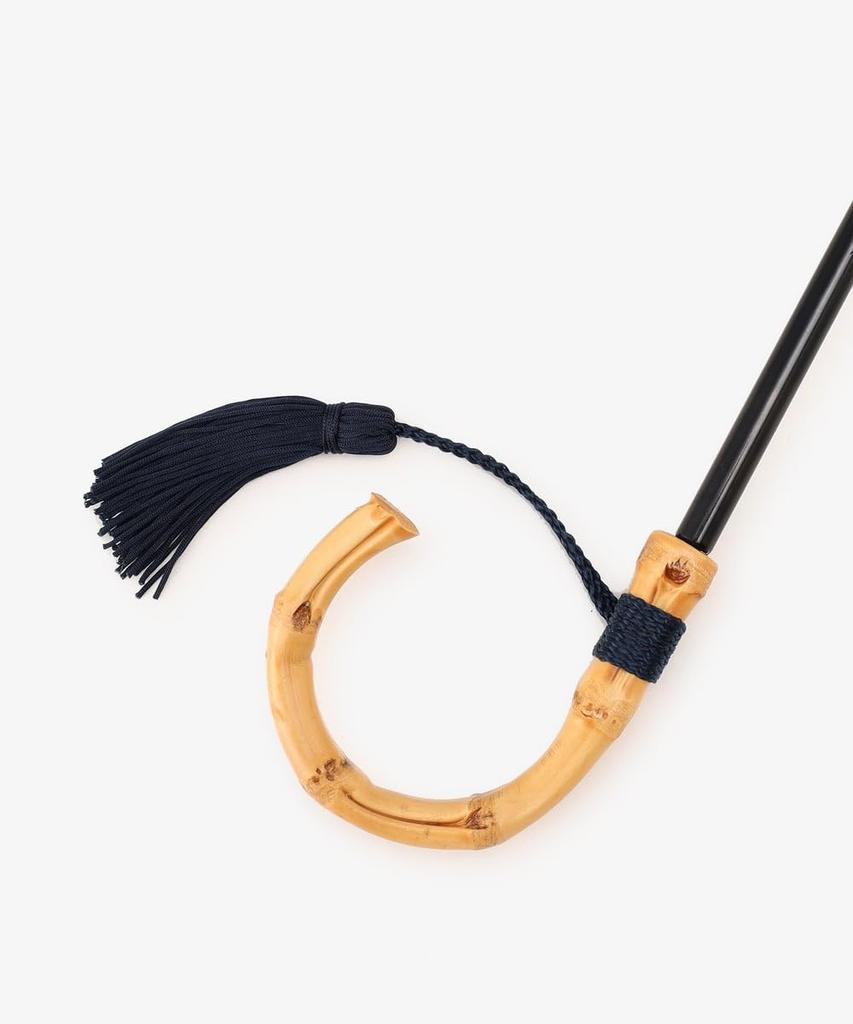 Afternoon Tea Living Folding Umbrella Tassel Bamboo Handle Folding Navy HT75, Umbrella,