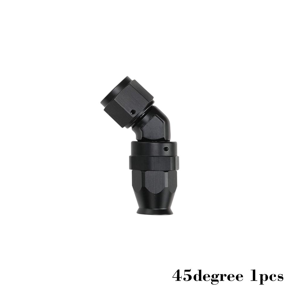 AN10 PTFE Fuel Hose Fitting Adapter Oil Cooler Fuel Pipe Line Forged Type Swivel Hose End Fitting 45°Degree 90°Degree Black 10AN