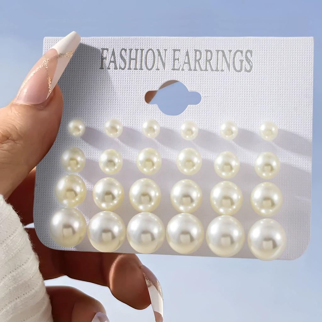 Foreign trade hot-selling geometric six-claw heart-shaped triangle crystal zircon set stud earrings retro temperament pearl stud earrings