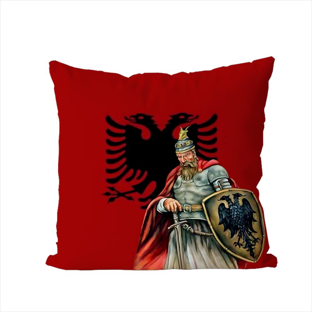 Albania Flag Pillow Case For Car Sofa Decorative Home Doublesided Print Plush Square Throw Pillow Cushion Cover