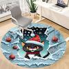 1pc Christmas Cat Chair Carpet for Office, Round Non Slip Durable Large Size Office Carpet, Suitable for Office