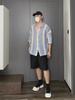 Men's Trendy American Color-Block Ice Silk Short-Sleeve Shirt